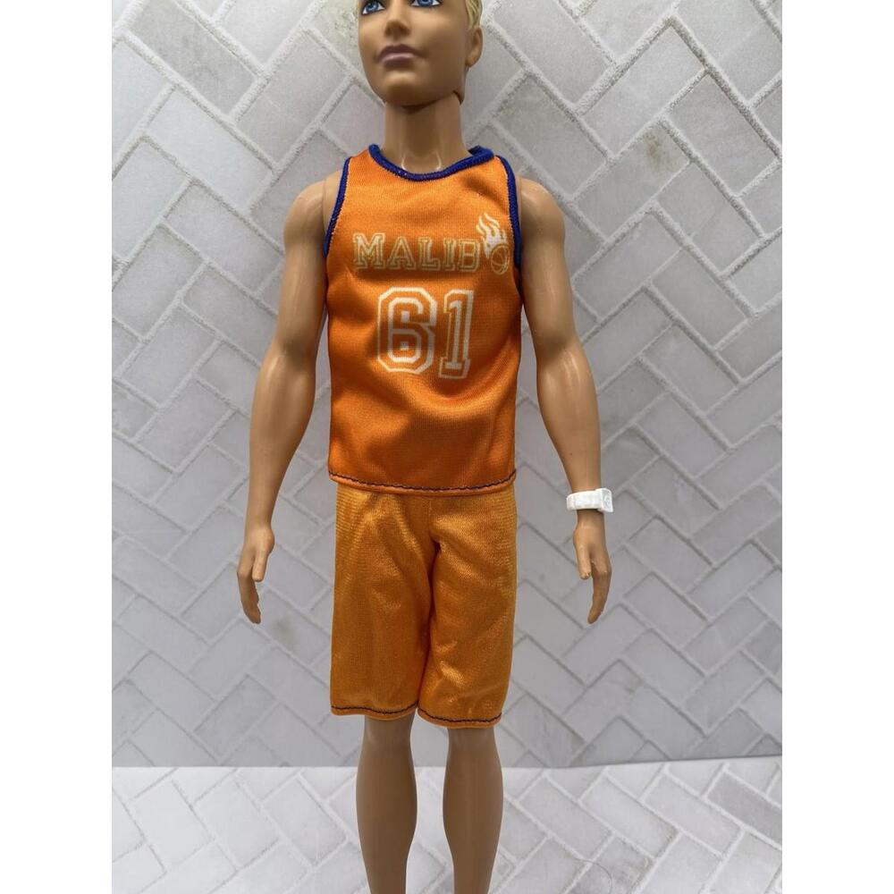 Mattel Ken Clothes ~orange Malibu Tank Top Orange Shorts